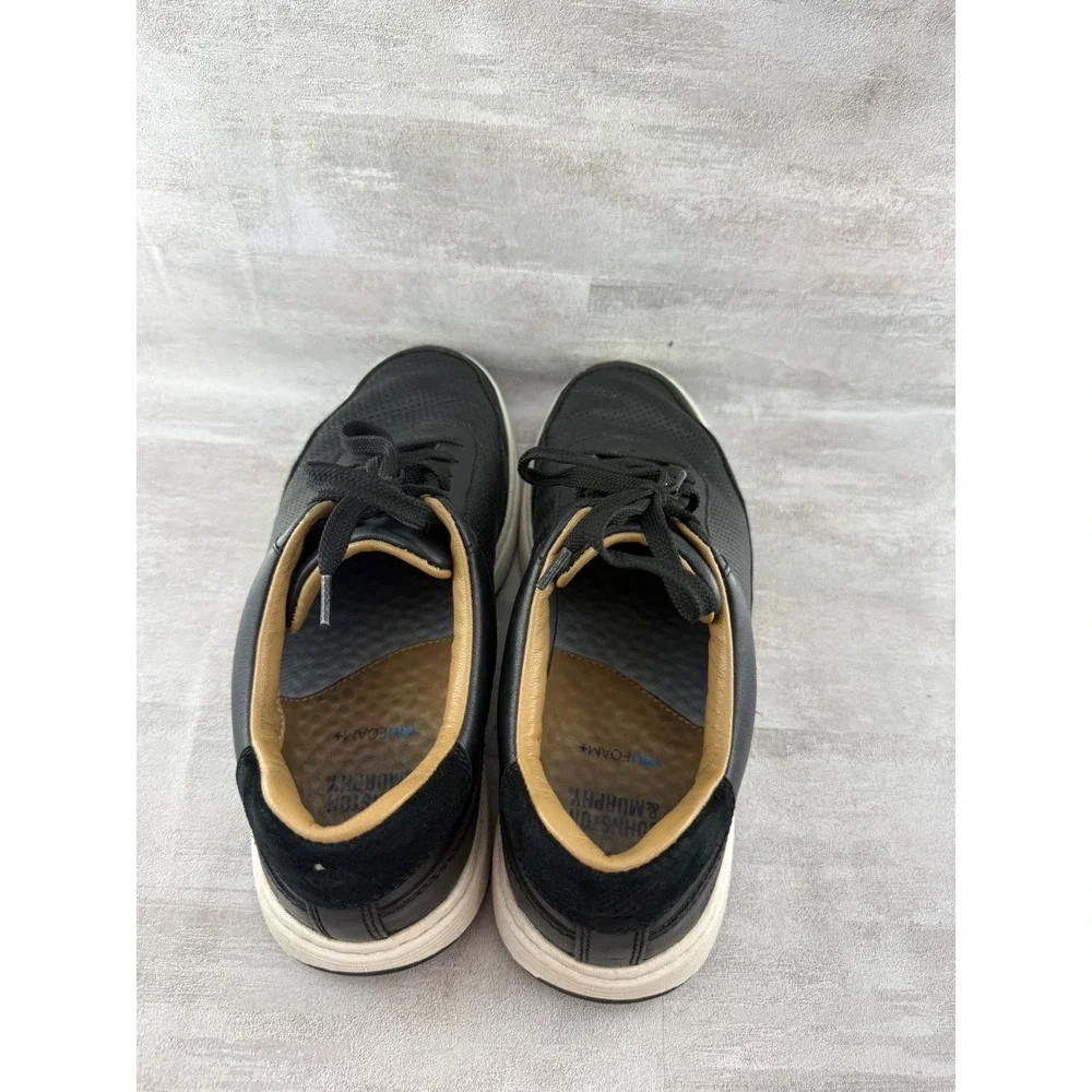 Johnston & Murphy Men TRUFOAM Black Leather Perforated Sneakers 25-2805 Size 8M